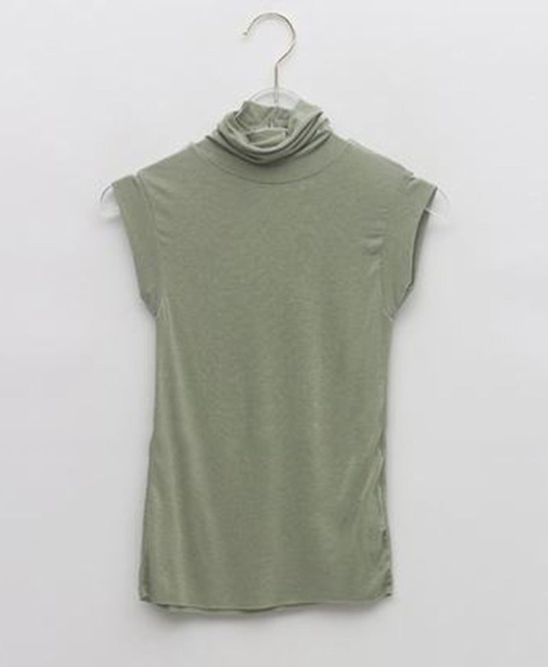 Look At The Conch Color Slightly Transparent Turtleneck Bottoming T-shirt