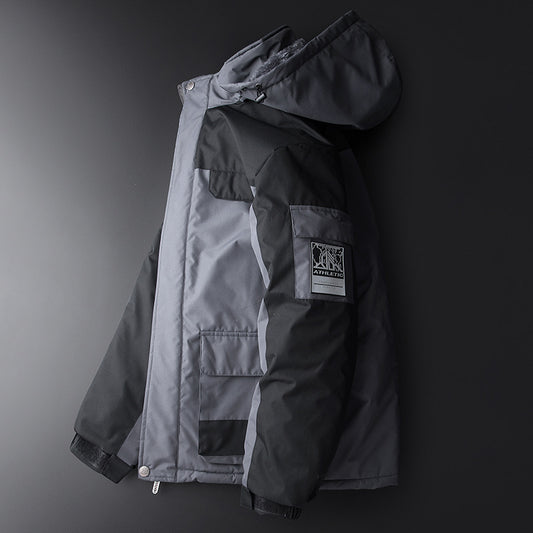 Windproof And Warm Mountaineering Suit With Removable Cap