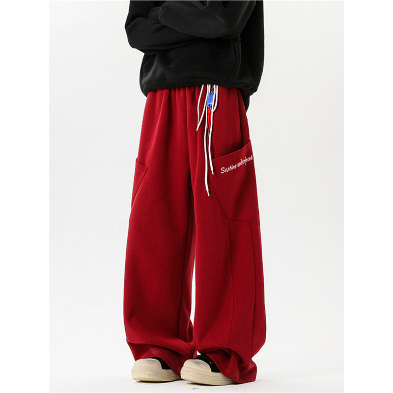 Retro Sports Trousers Loose Wide Leg Leisure Pants