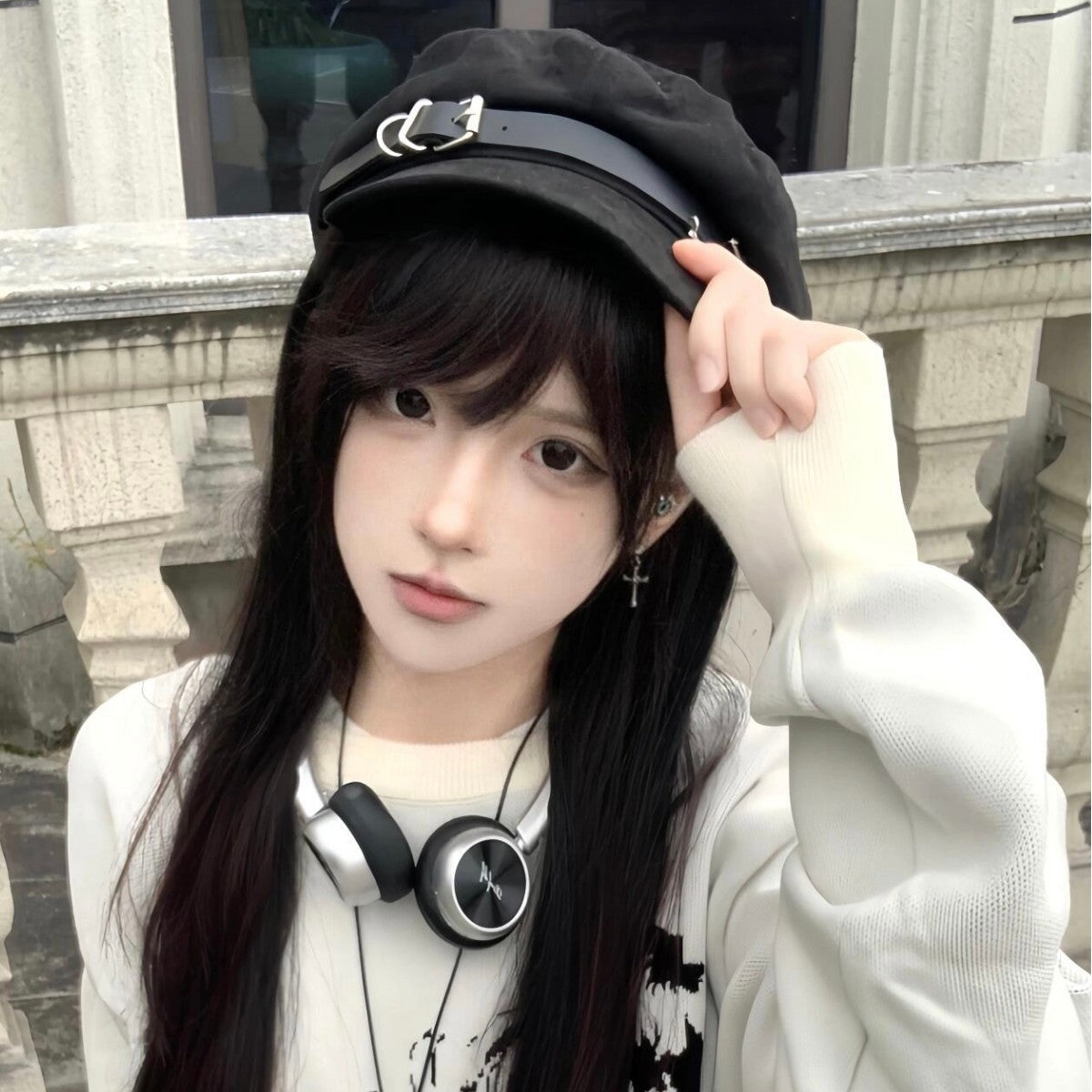 Korean Y2g Sub-culture Cute Cross Beret