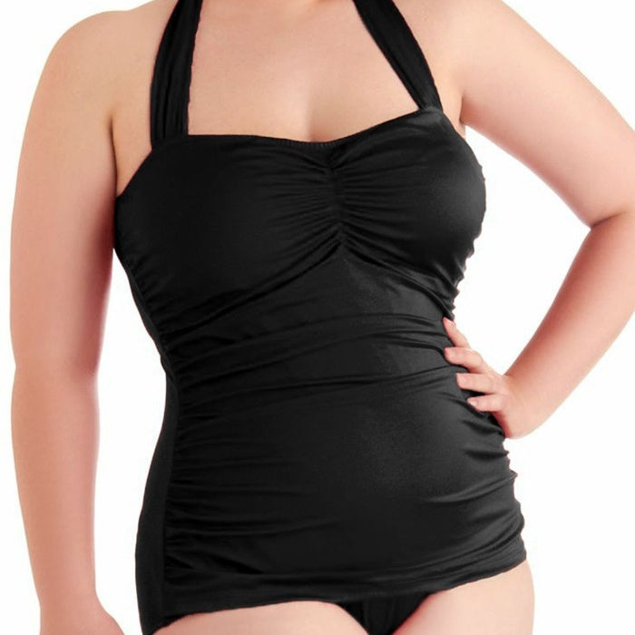 Women's Large Size One-piece Swimsuit Slimming Triangle Small Skirt Show Steel Support