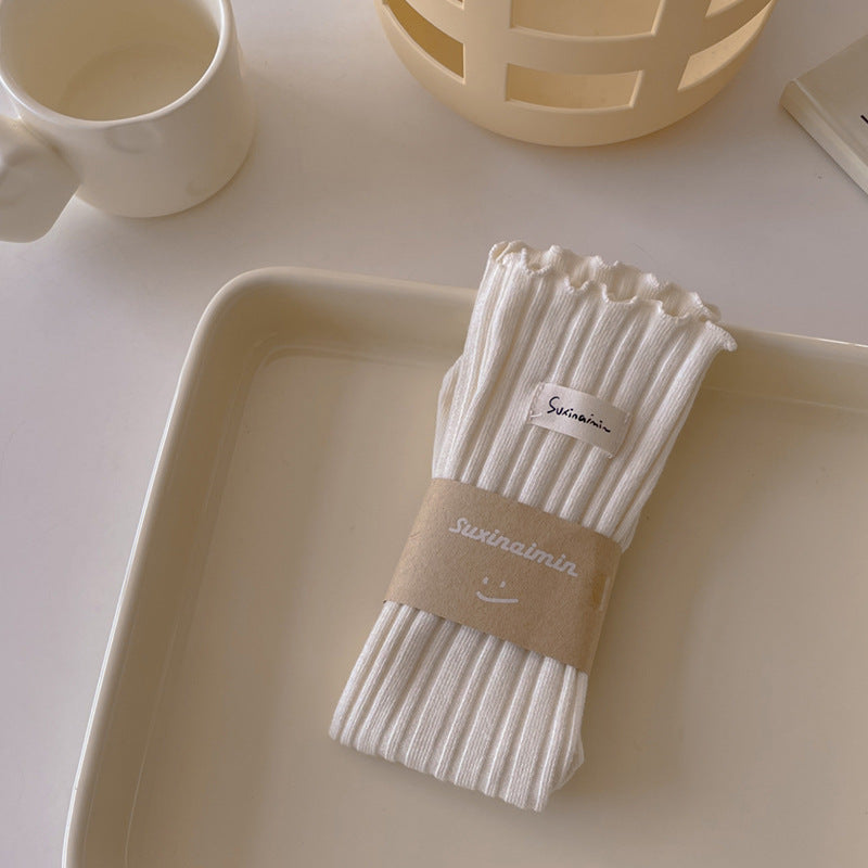 Wooden Ear Socks Vertical Stripe Cotton