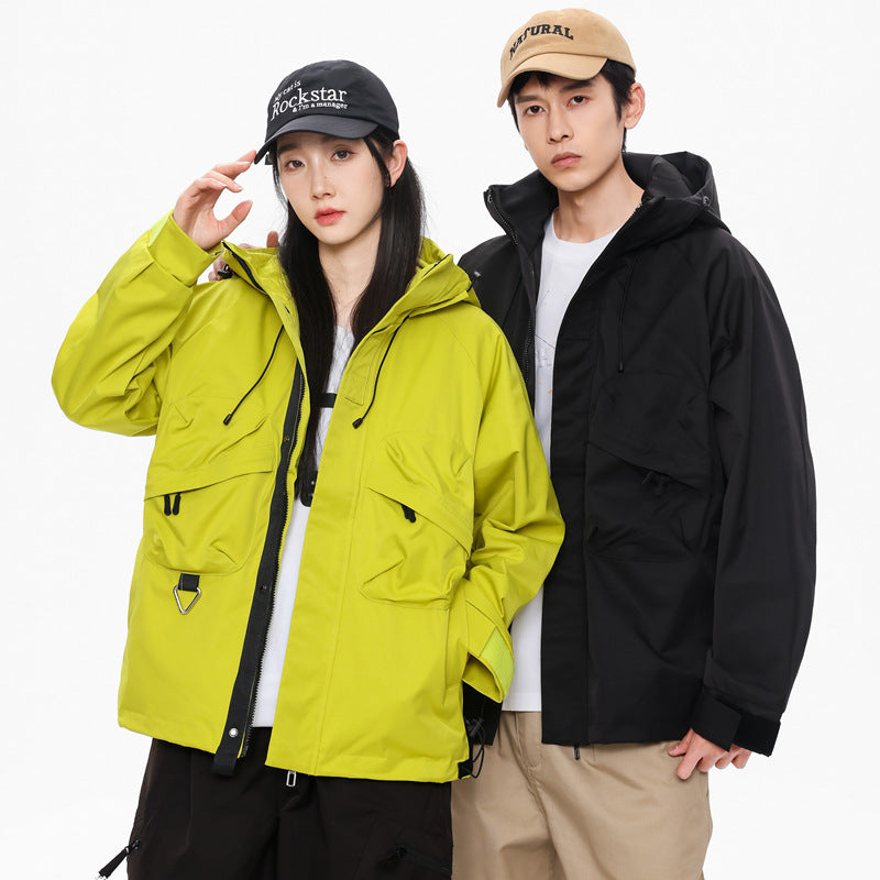 Tooling Style Shell Jacket Coat And Trench Hoodie