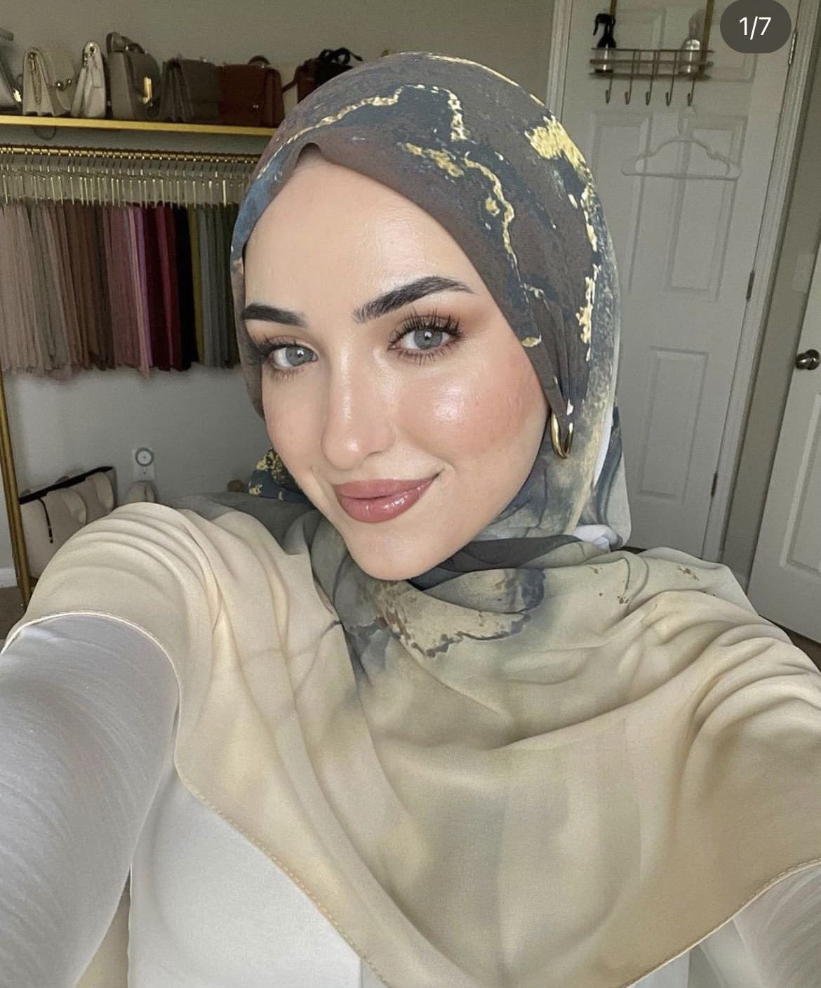 Watercolor Series Satin Polyester Ethnic Shawl