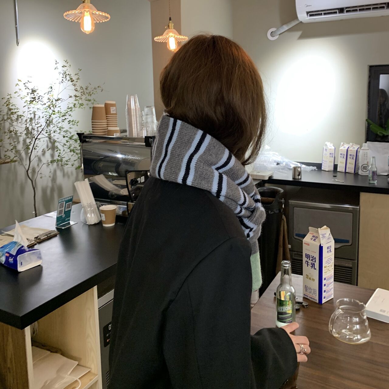 Women's Fashion Versatile Striped Warm Scarf