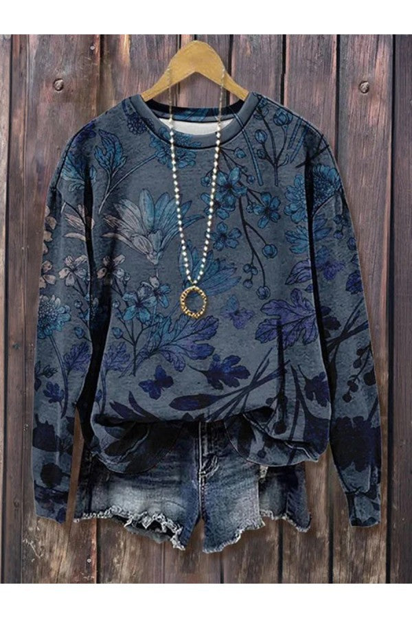European And American Printing Long Sleeve Casual Top Autumn Winter Sweater