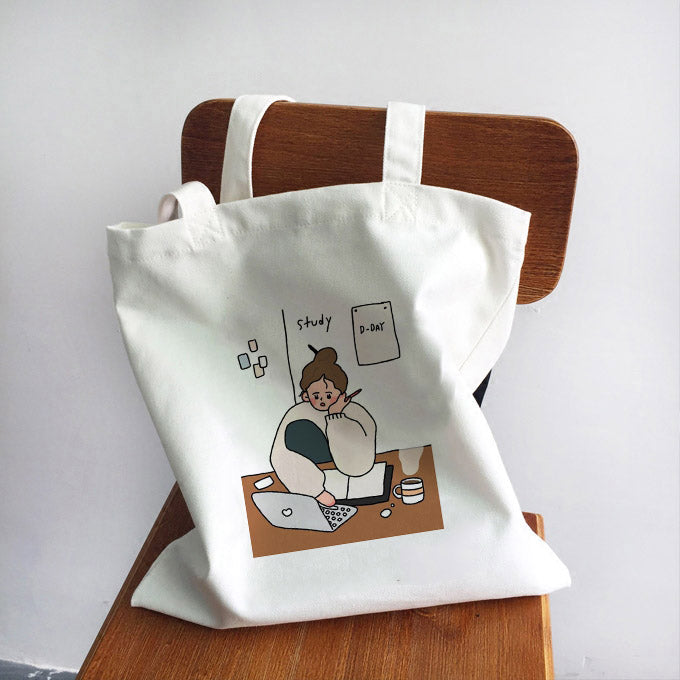 Girl Power Quotes Print Canvas Bag Shoulder