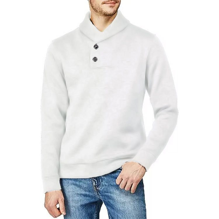 Herre Halvkardigan Løs Fritidspullover Tynd Fløjlsweater