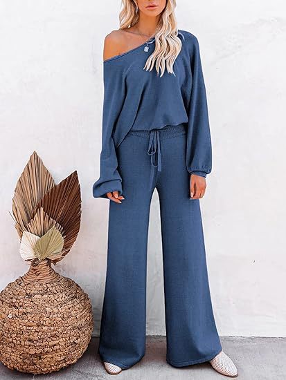 Casual Solid Color Long-sleeved Trousers Two-piece Set