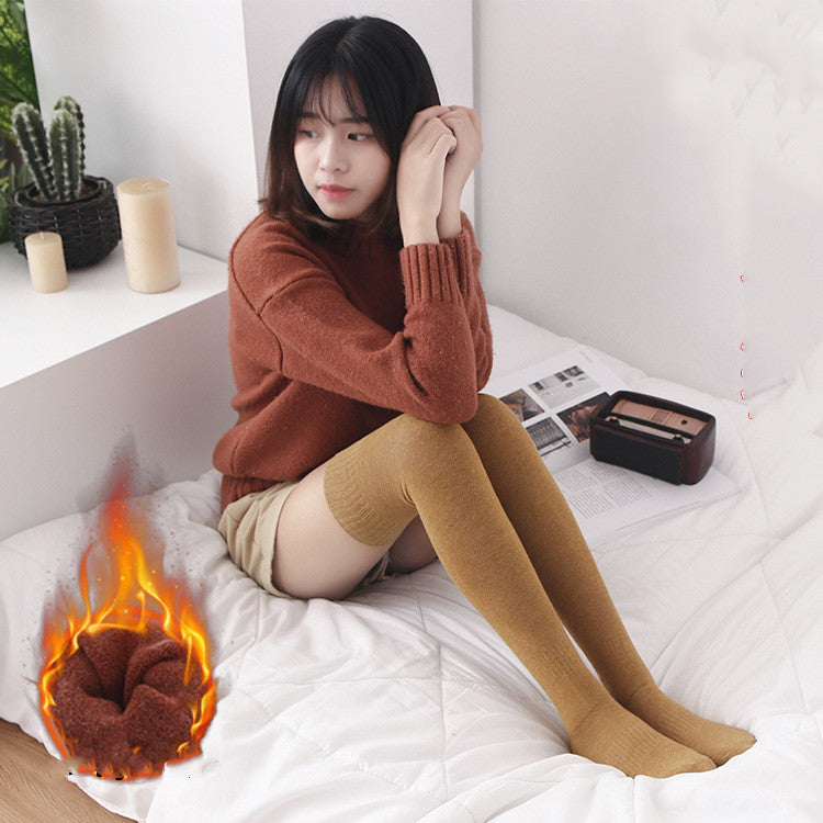 Women's Japanese College Style Terry Knee Socks Warm
