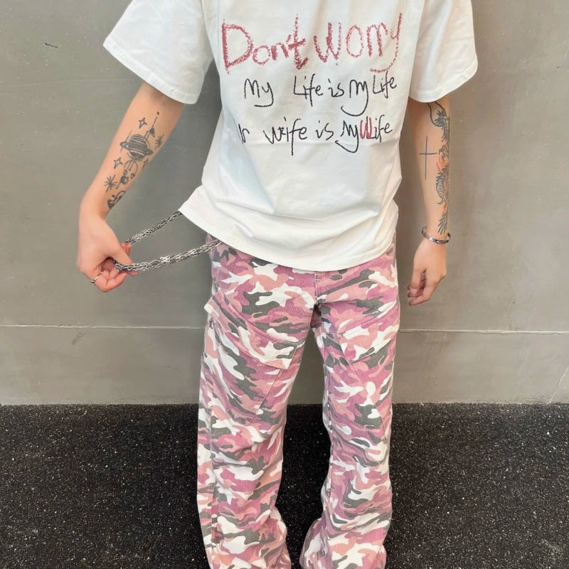 Women's Camouflage Loose Casual Bootcut Trousers