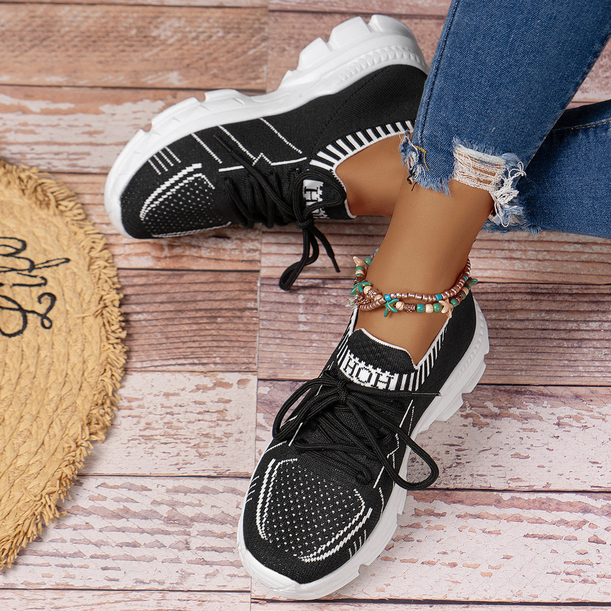 Multi-Color Mesh Sneaker Women's Fashion Shoes