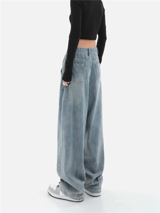 Women's Straight Loose Drape Jeans
