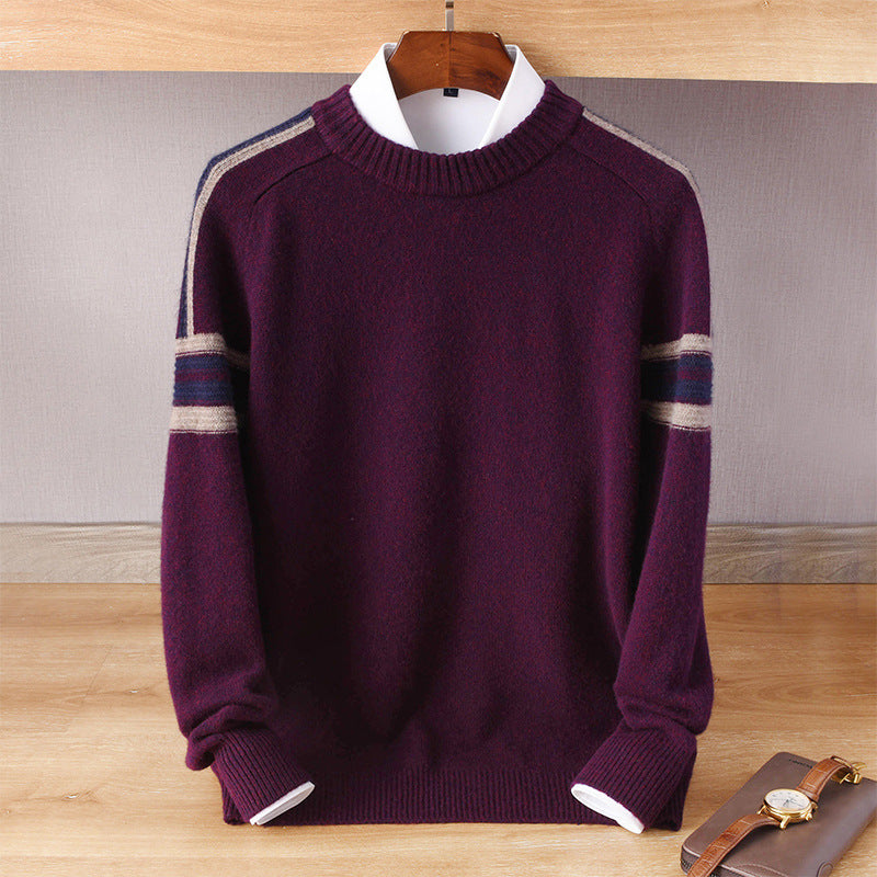 Raglan Sleeve Round Neck Colorblock Sweater