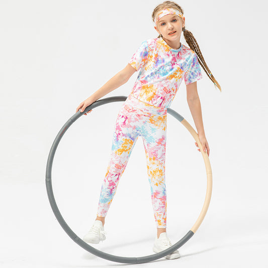 Girls' Tight Trousers Graffiti Printing Running
