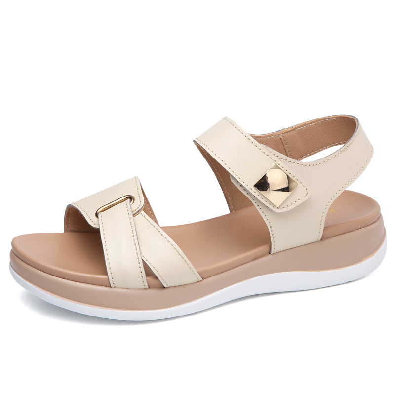 Girl's Middle Heel Flat Student Sandals