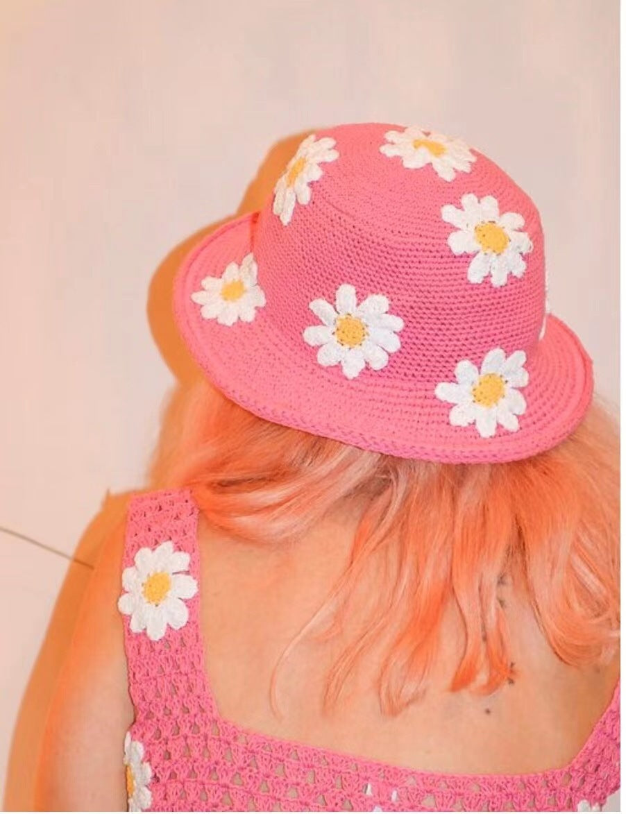 Woven Flower Fisherman's Hat For Women Japanese Versatility