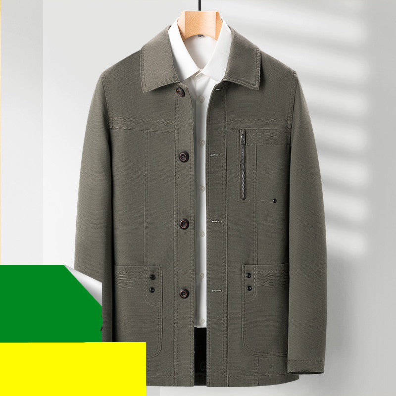 Spring And Autumn Style Middle Aged And Elderly Men Lapel Top