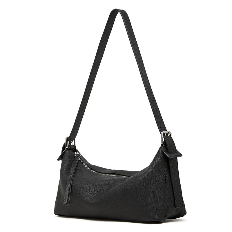 Vegetable-tanned Cowhide Hobo Bag With A Belt-attachable Design