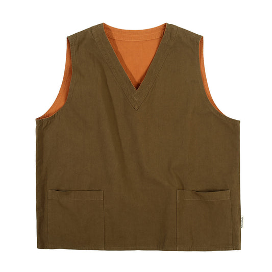 Men's Loose Double-sided V-neck Pullover