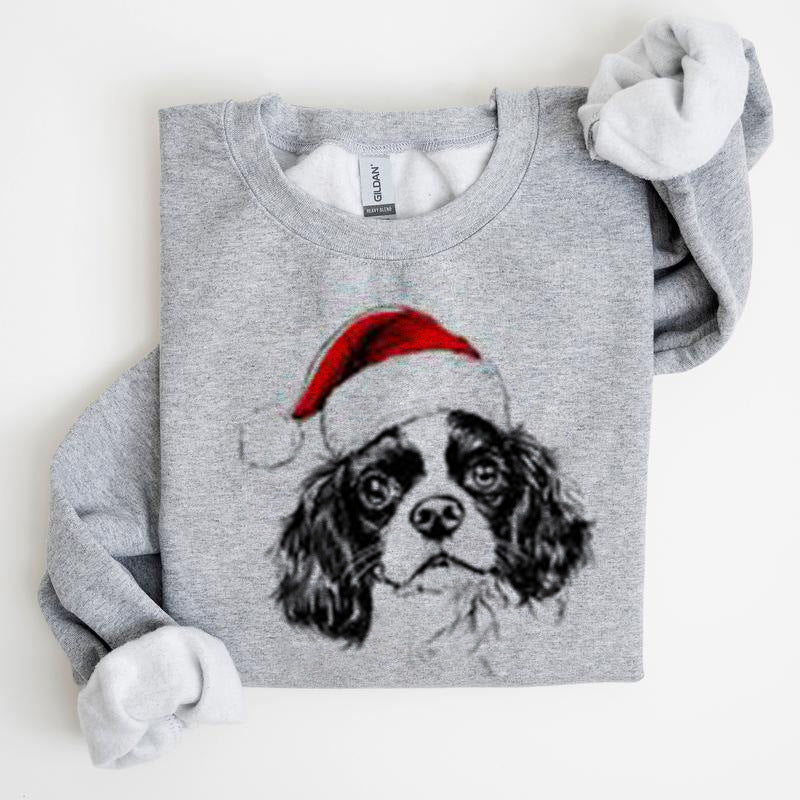 Julehvalpemotiv Polyester Rundhalset Sweatshirt Unisex