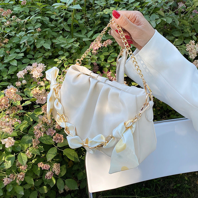 Trendy All-match Niche Design Fold Chain Messenger Small Square Bag