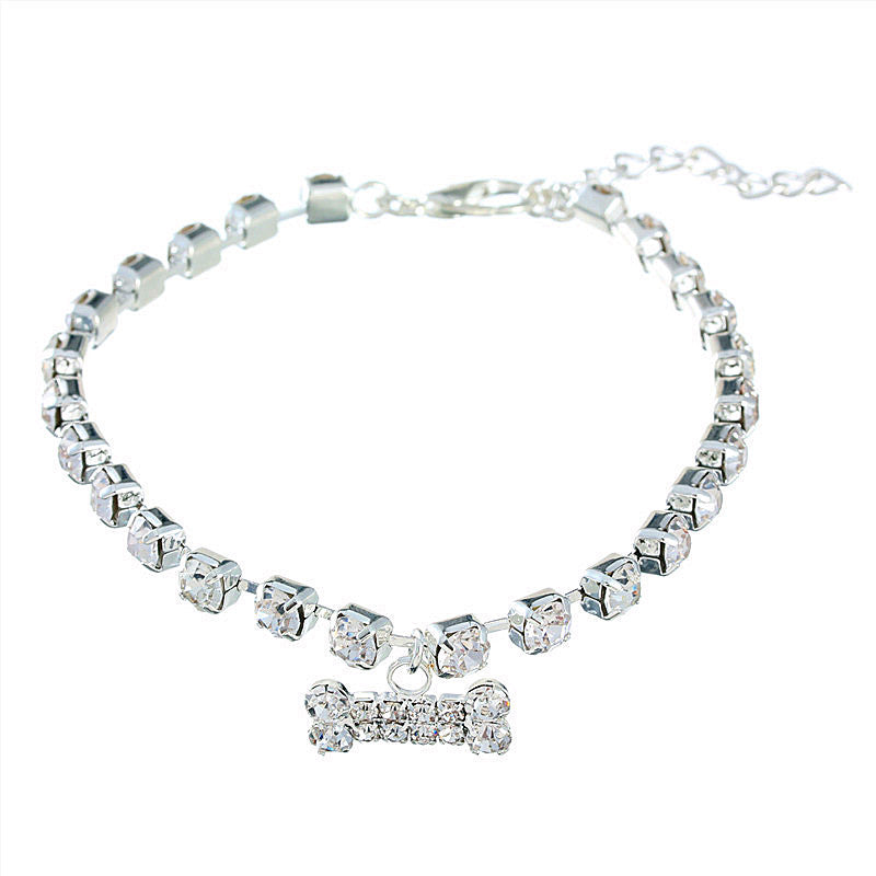 Rhinestone Bone Pendant Rhinestone Necklace