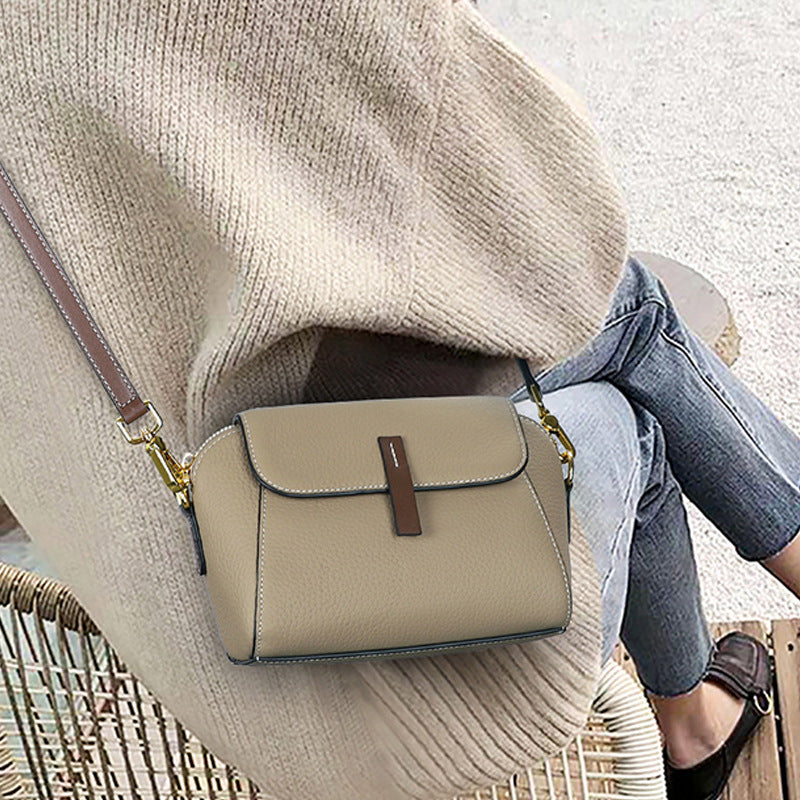Women's Fashionable And Versatile Head Layer Cowhide Shoulder Crossbody Bag
