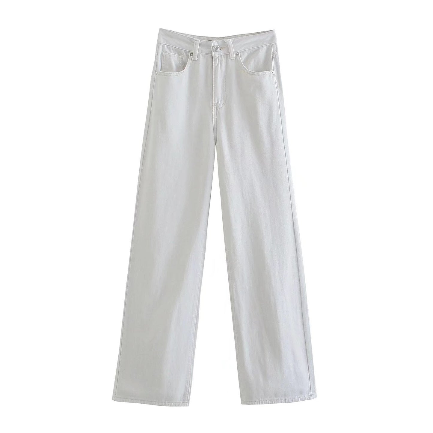 Women's High Waist Colorful Jeans Loose Slimming Wide Leg Pants