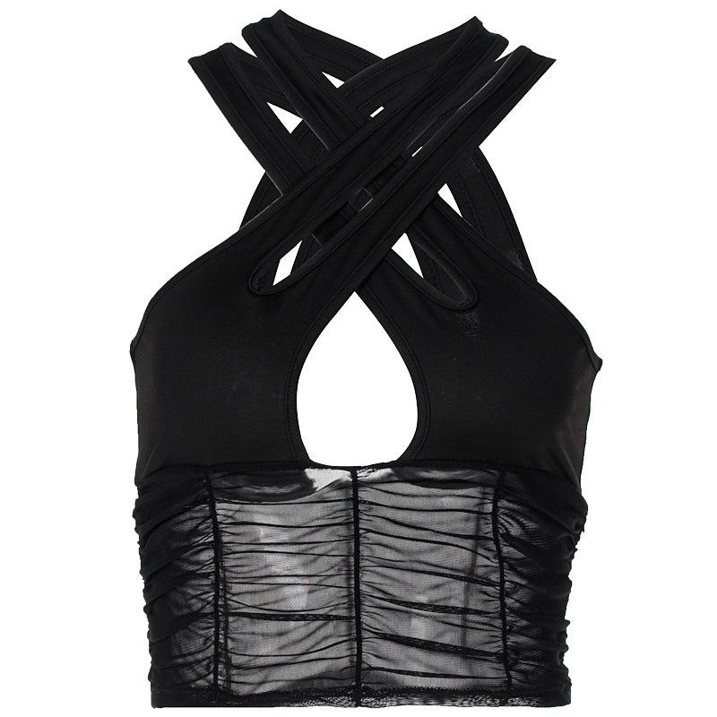 Solid Color Camisole See Through Vest