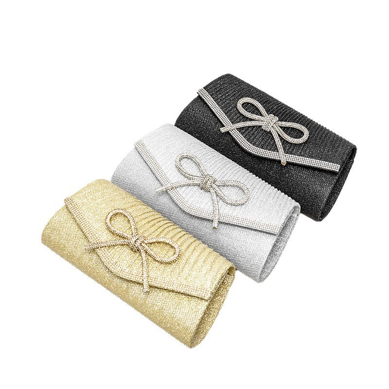 European And American Exquisite Full Diamond Bow Handbag