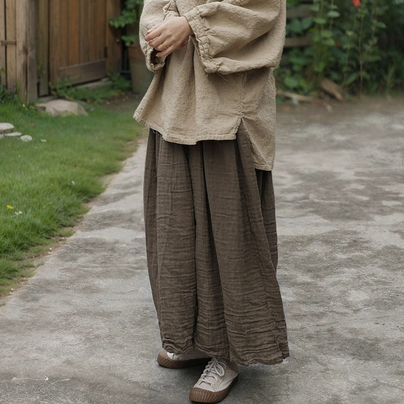 Simple Natural Wrinkle Elegant Skirt