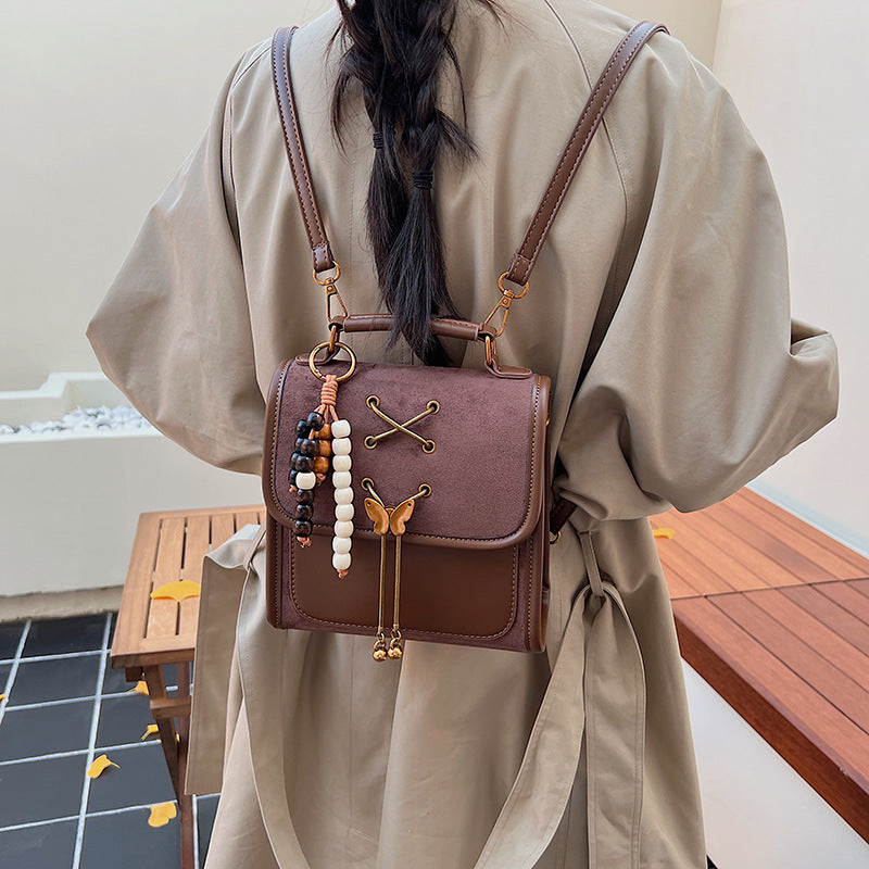 Textured Crossbody Commuter Backpack For Students