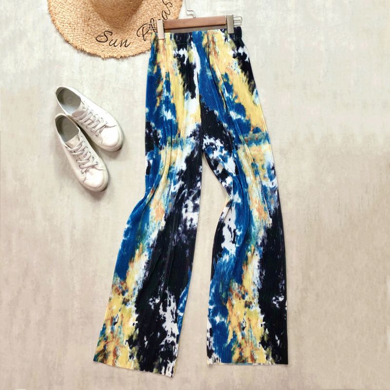 Spring And Summer Women's Wide-legged Pants High Waist Pleated