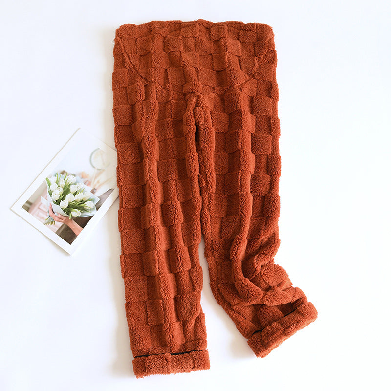 Fleece-lined Thick Winter Coral Fleece Pajama Pants Home Pants