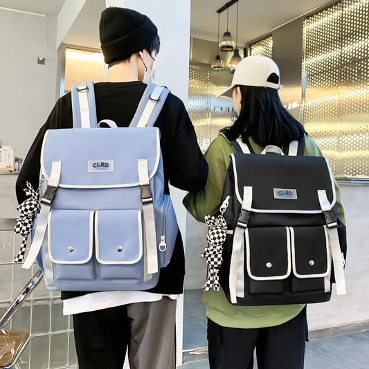 Color Matching Student Schoolbag Korean Style Versatile Large Capacity