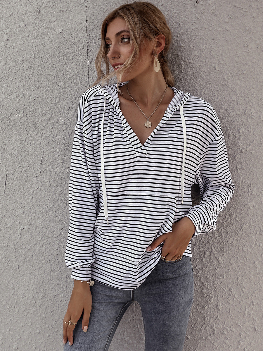 Stribet Top Dametøj Løs Sweater