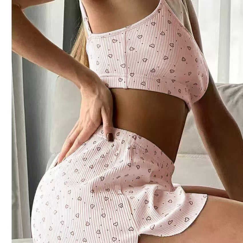 Suspender Shorts Sexy Comfortable Pajama Set For Women