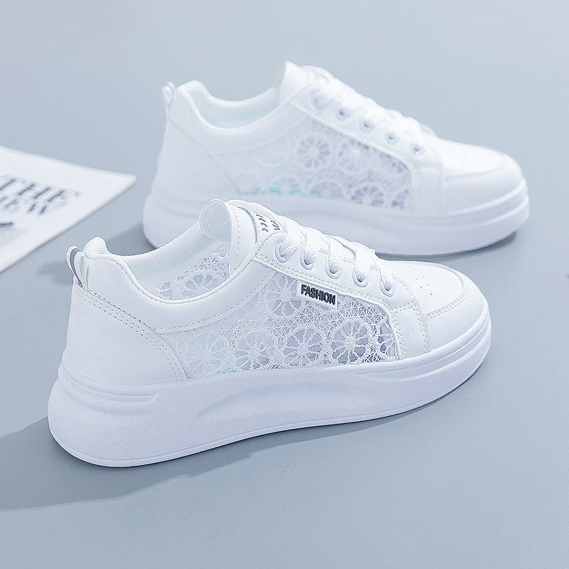 White Shoes For Women Spring And Summer Women's Breathable Versatile Casual Platform Sports