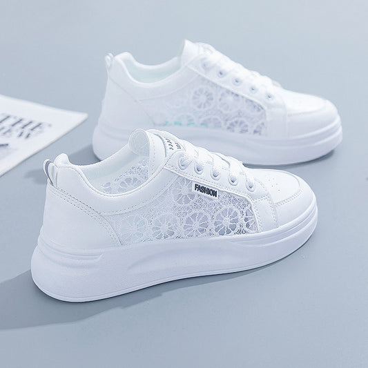 White Shoes For Women Spring And Summer Women's Breathable Versatile Casual Platform Sports