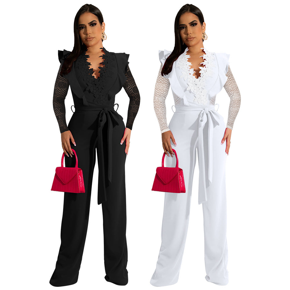 Fashion Business Slim Fit V-hals blonde gennemsigtig type heldragt