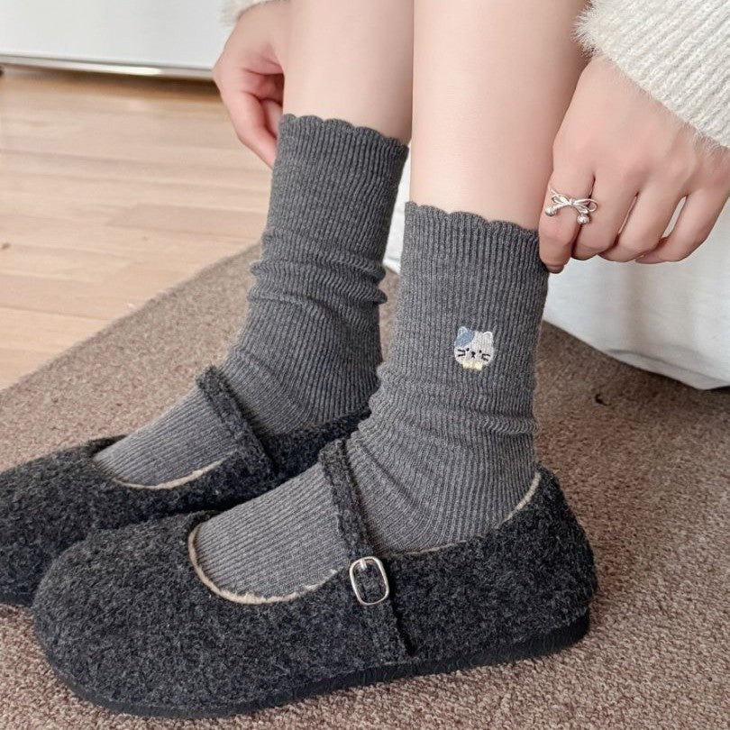 Autumn Winter Faux Wool Thick Womens Socks