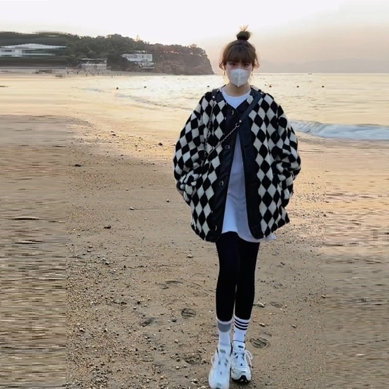 Women's Autumn And Winter Lamb Wool Coat Fleece Thick Padded Coat