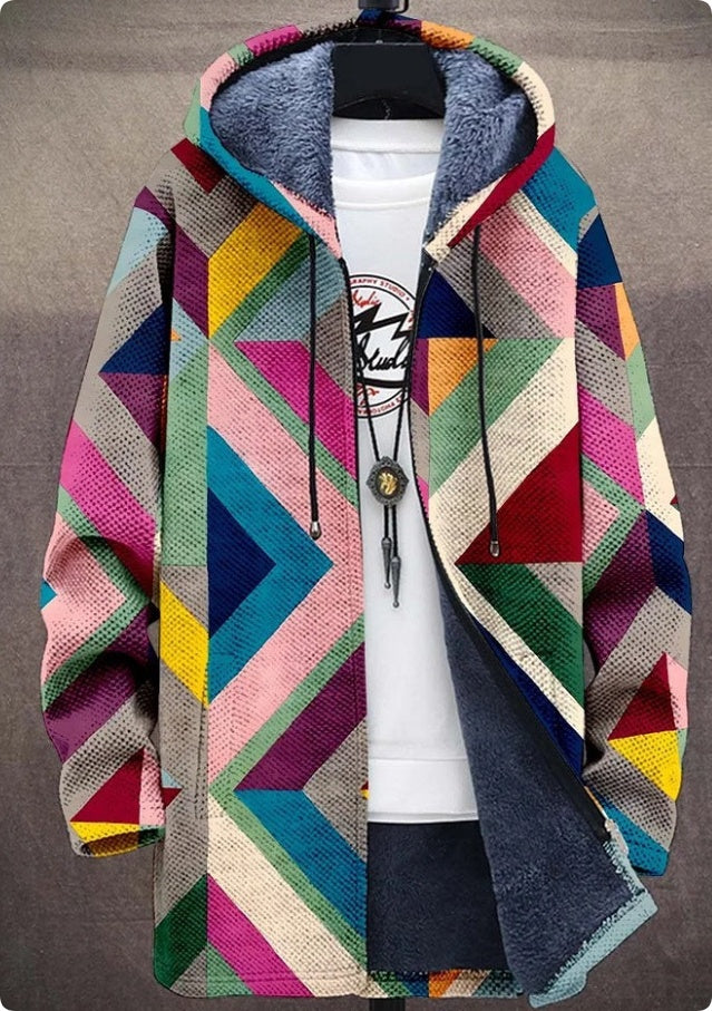 Men's Winter Printed Plush Lining Thick And Windproof