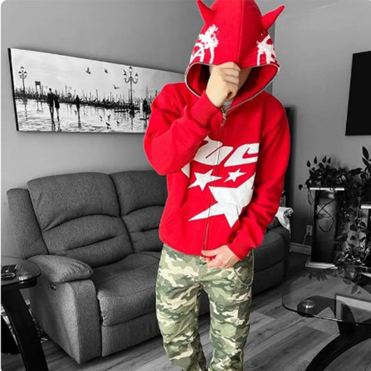 Men's Funny Horn Casual Loose Jacket