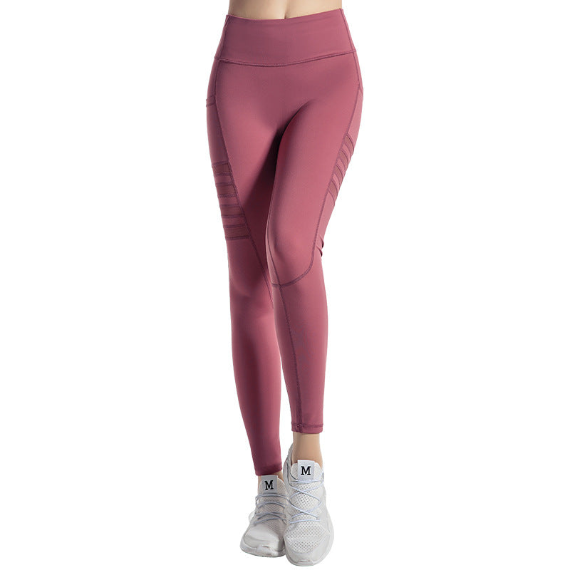Mesh striped yoga pants