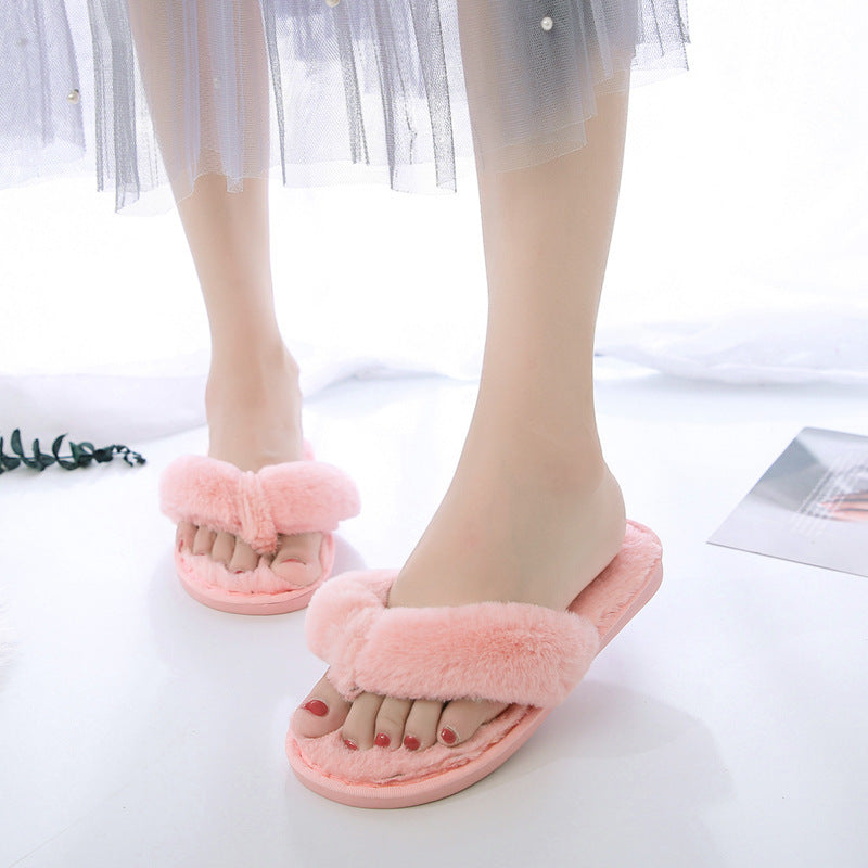 Wooden floor plush slippers