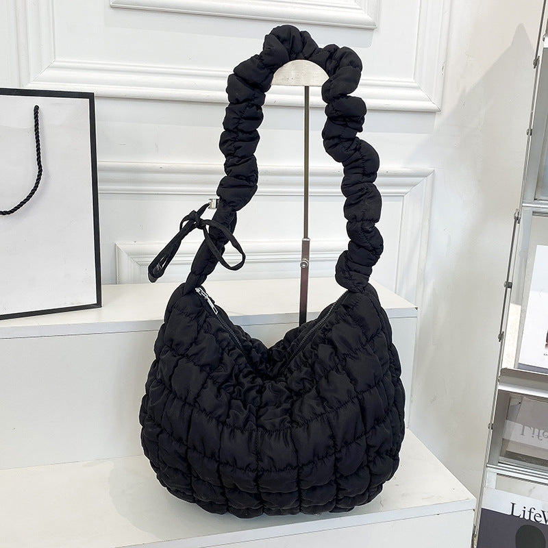 Pleated Cloud Bag Female Fashion Down Jacket Bubble Bag