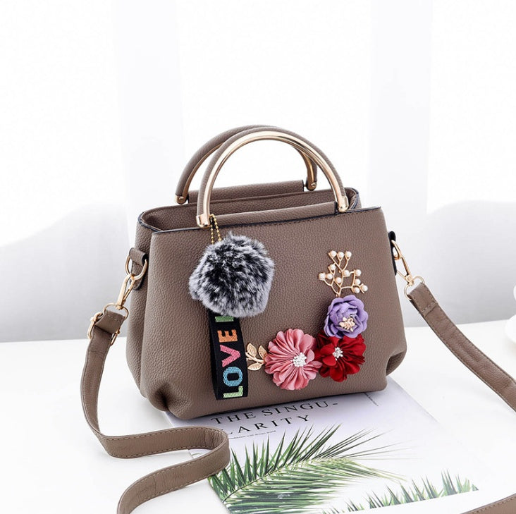 Color Flowers Shell Women's Tote Leather Clutch Bag