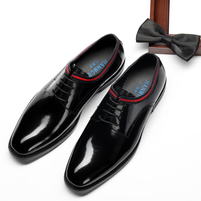 Top Layer Cowhide Business Low-Cut Lace-Up Shoes